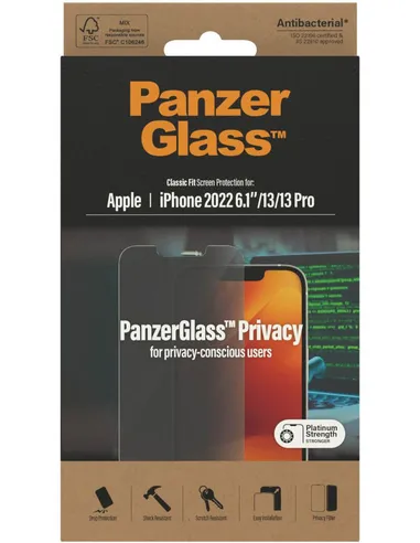 PanzerGlass Apple iPhone 14/13/13 Pro Black CF Privacy Super+ Glass
